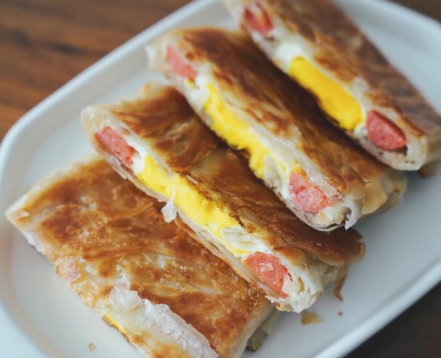 Quick Breakfast Ham and Egg Scallion Pancake